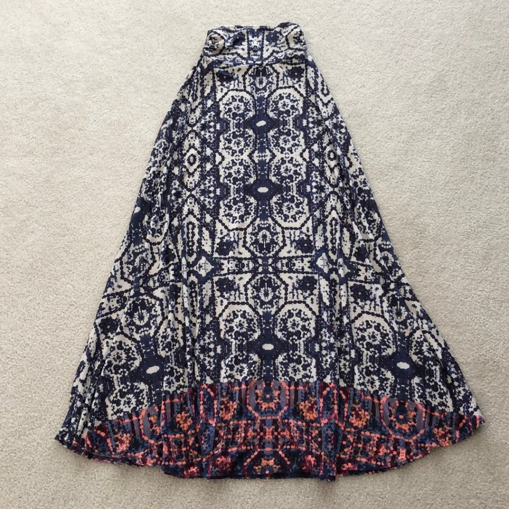 Renee C abstract pattern boho maxi skirt